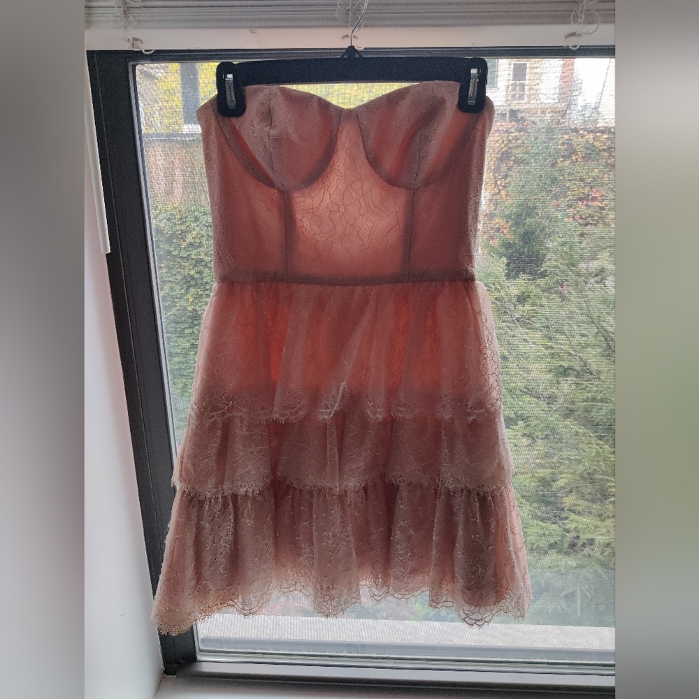 BCBGMaxAzria pink corset dress